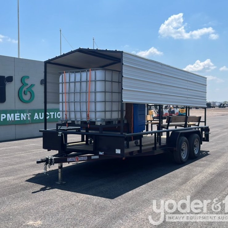 Unused Double A Trailers 83 x 16 T/A 3500# 7000 GVWR, 36" Quite Aire Fan w/ Auto Low Water Cut Off, 250Gal Water Tank, Mounted Bench on Each Side