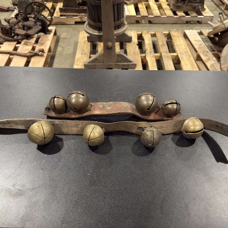 Brass Sleigh Bells on leather strap