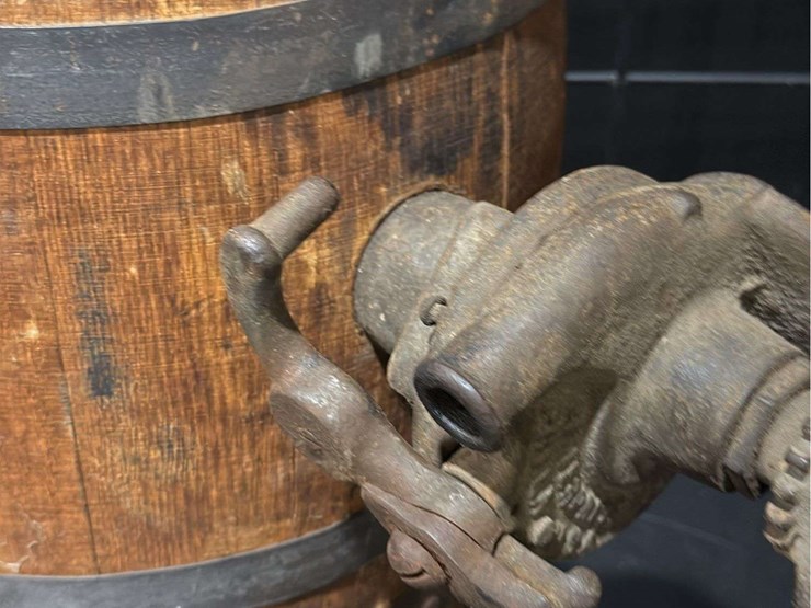 iron-banded-wood-whiskey/molasses-barrel-dispenser-w-spigot-crank-tap-image-16