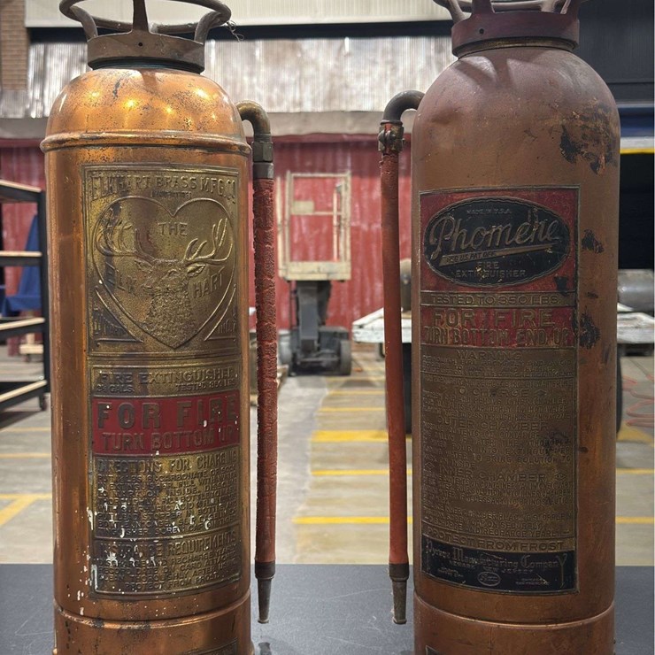 Two Copper Fire Extinguishers