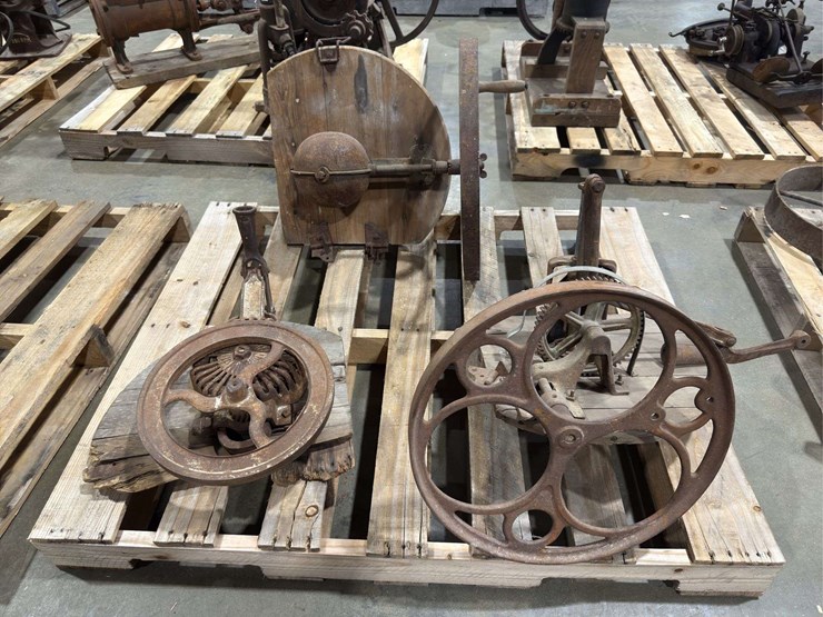 various-cast-iron-parts-mounted-to-wood-image-1