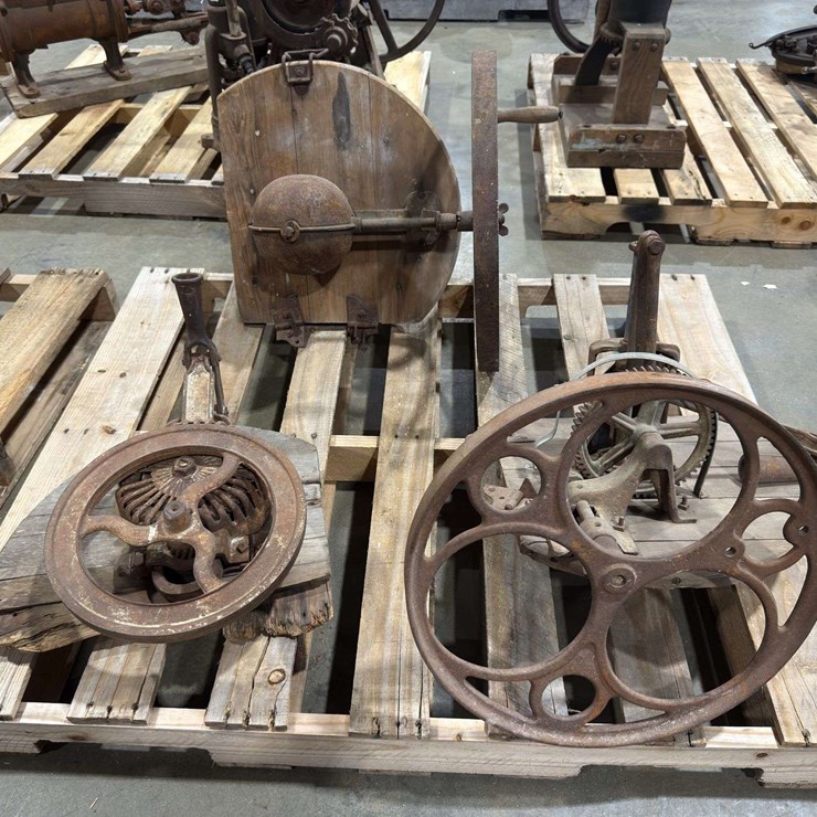 Various Cast Iron Parts mounted to wood