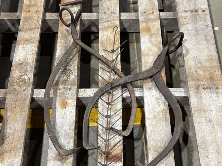 pair-of-ice-tongs-and-iron-ear-corn-dryer-image-1