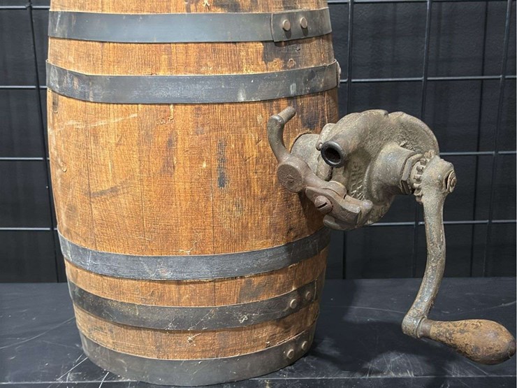 iron-banded-wood-whiskey/molasses-barrel-dispenser-w-spigot-crank-tap-image-15