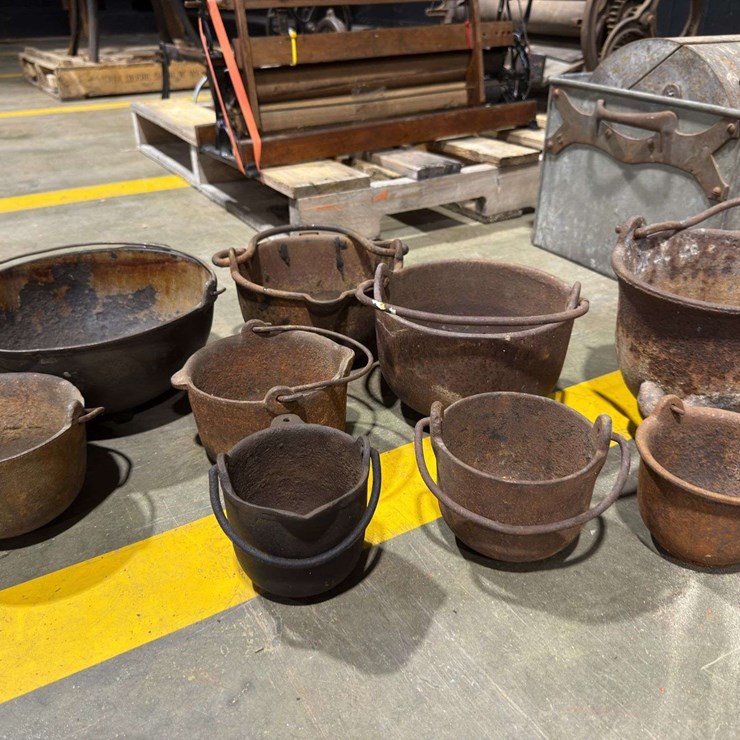 Large Group of Cast Iron Pots
