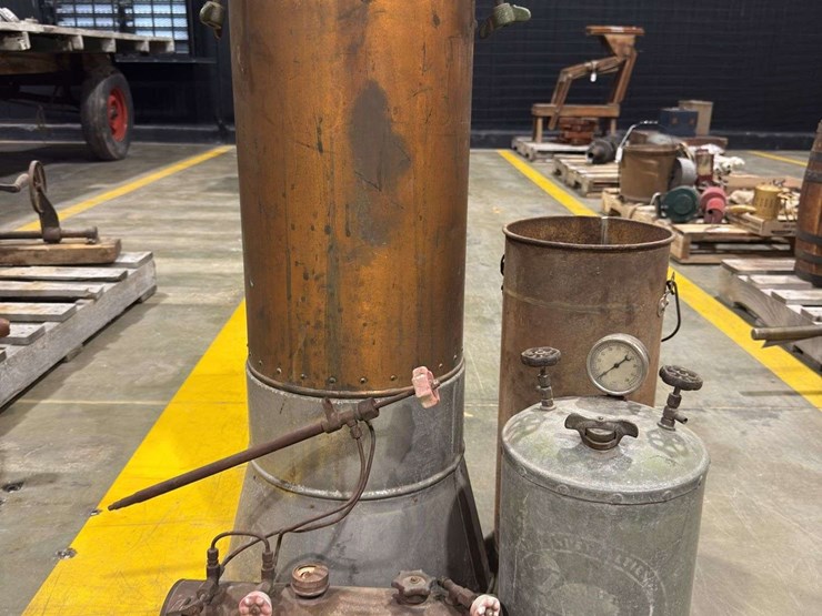 steam-autoclave,-vintage-blow-torch-or-soldering-lamp,-pressure-tank-with-swan,-and-tall-5gl-pail-image-1