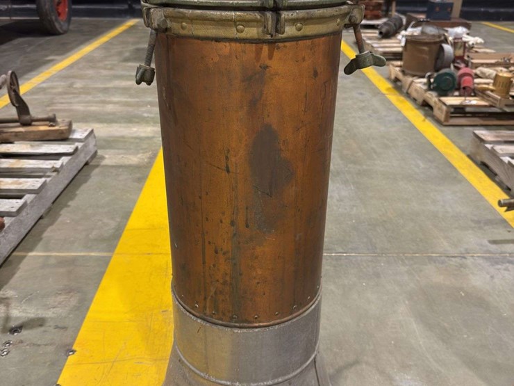 steam-autoclave,-vintage-blow-torch-or-soldering-lamp,-pressure-tank-with-swan,-and-tall-5gl-pail-image-2