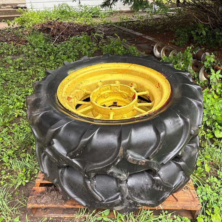 (2) 11-24 Allstate Tires and Allis Chalmers F&H WC Wheels