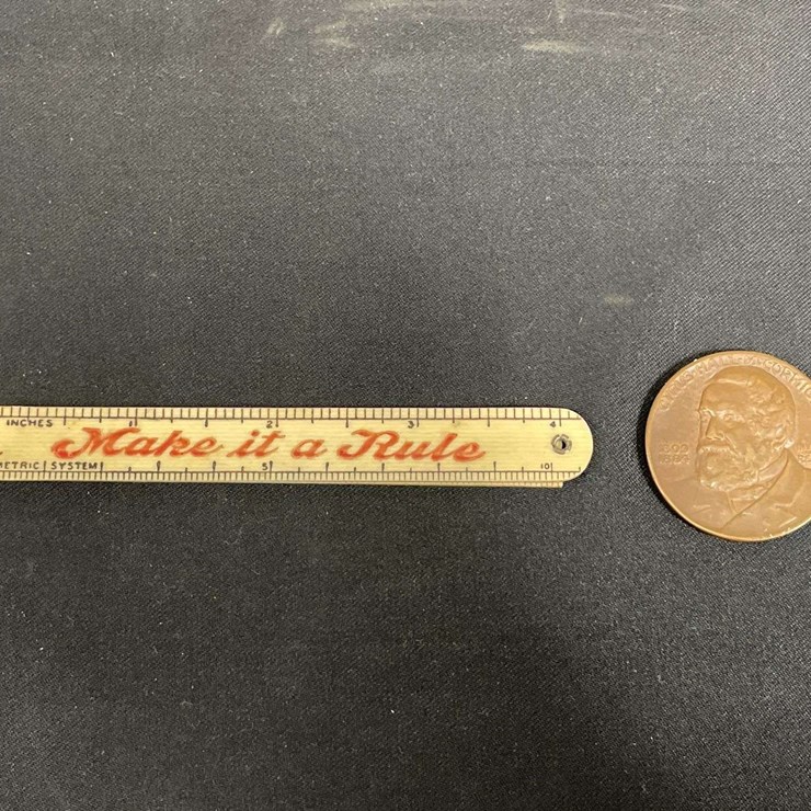 (2) 1931 Centennial of the Reaper Coin + 1909 Ruler