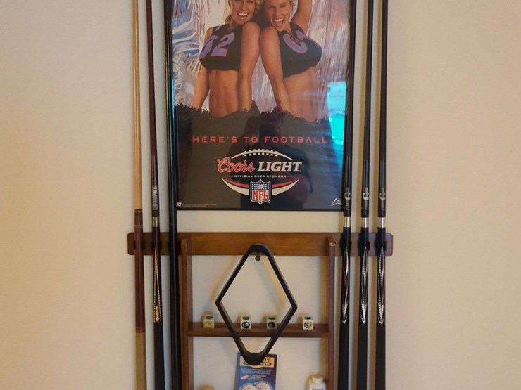 sportcraft-pool-table-lot-with-sticks-and-pool-hanger---84”-bumper-to-bumper-image-8