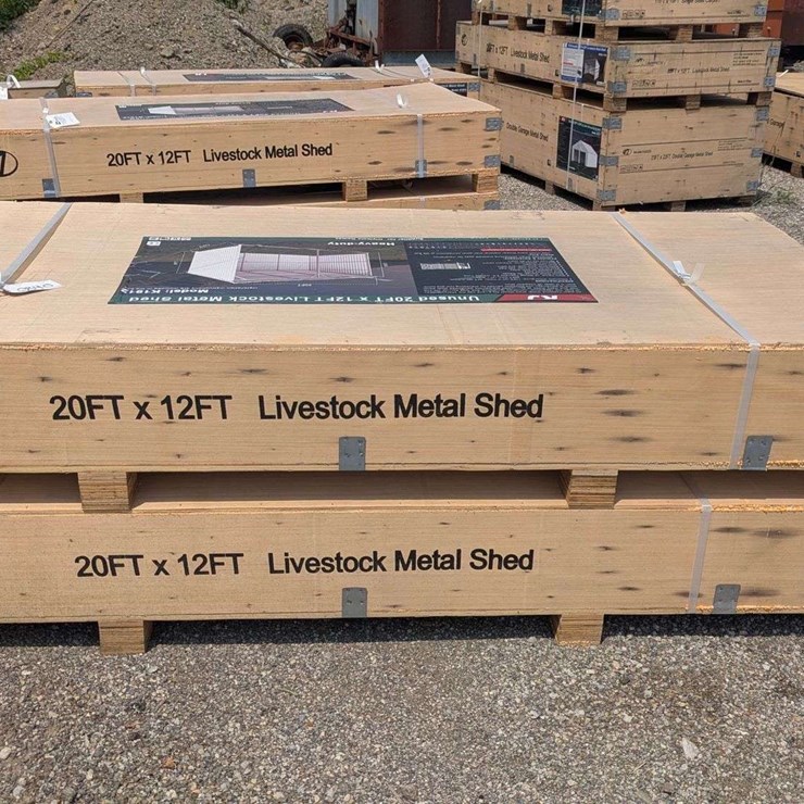 (1) KJ - 20 ft x 12 ft Livestock Metal Shed - K1912