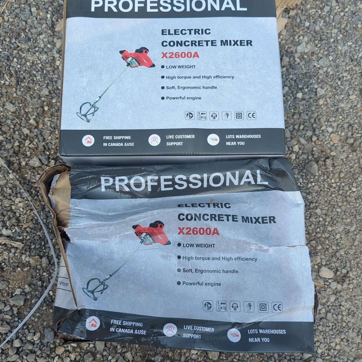 (2) Professional Electric Concrete Mixers - X2600A