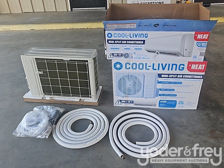 unused-cool-living-12,000-btu,-115v-mini-split-heat-&-cool-complete-diy-kit-image-1