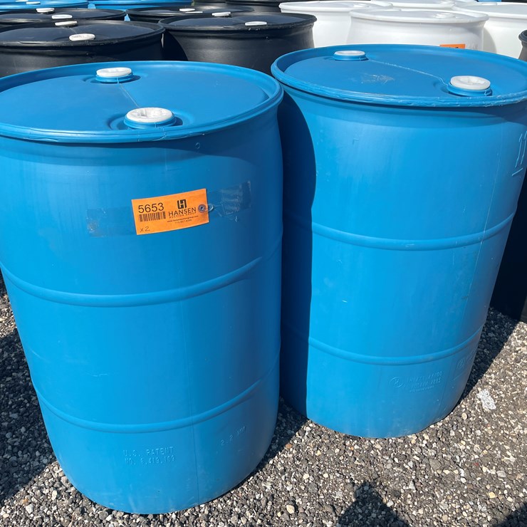 #6343 • (2) 55-Gallon Plastic Drums
