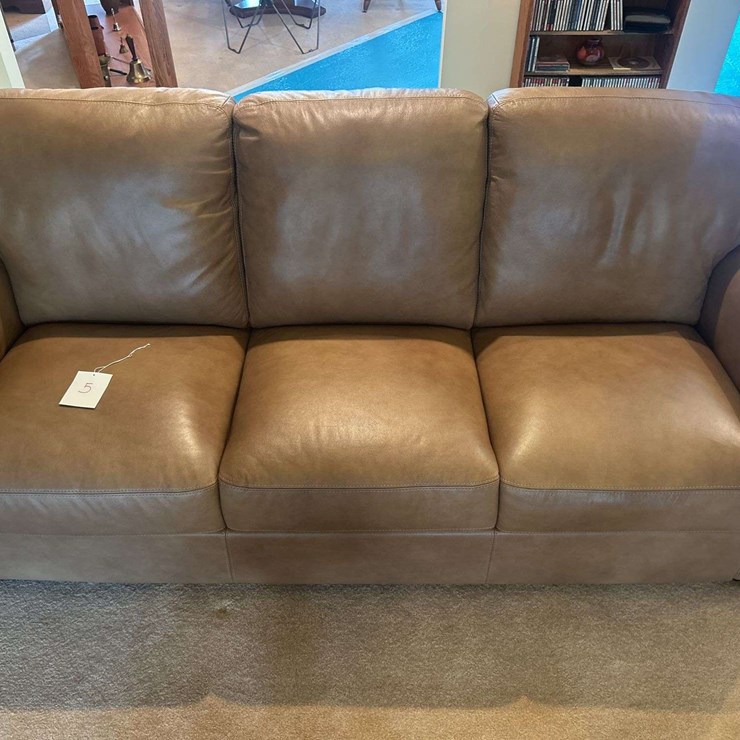 Leather Couch/Sleeper 77” W