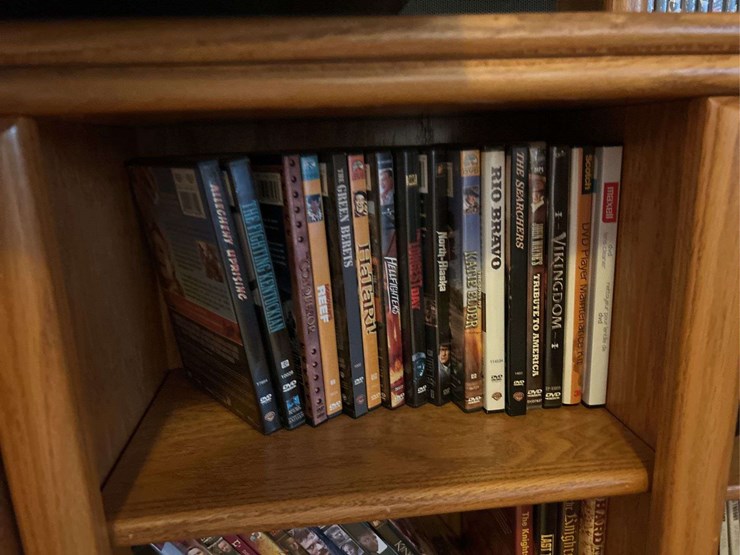 tv-stand-with-toshiba-dvd/vcr-player,-panasonic-blu-ray-player,-and-dvds-image-6