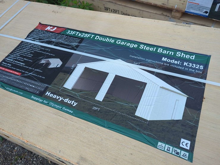 (1)-kj---33-ft-x-25-ft-double-garage-steel-barn-shed---k3325-image-2