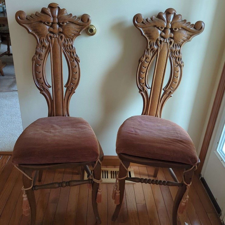 (2) Chairs - Carved