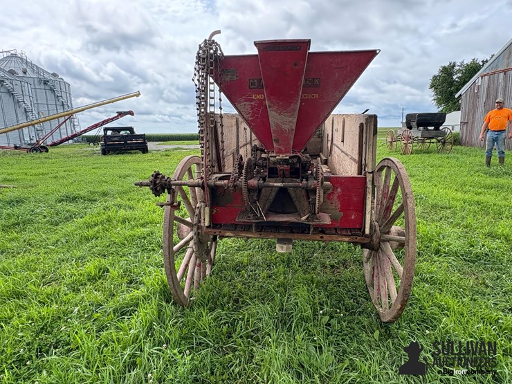 horse-drawn-wooden-wagon-with-mccormick-deering-triple-box-endgate-seeder-image-6