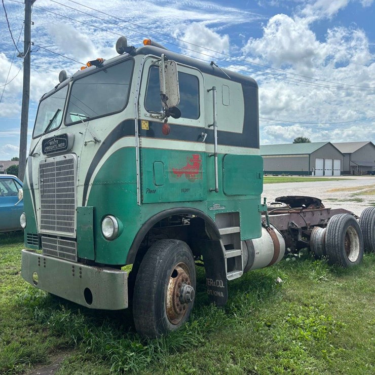 White Freightliner Cabover Semi