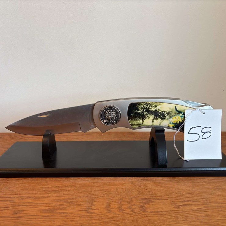 Giant Vietnam War Pocket Knife on Stand