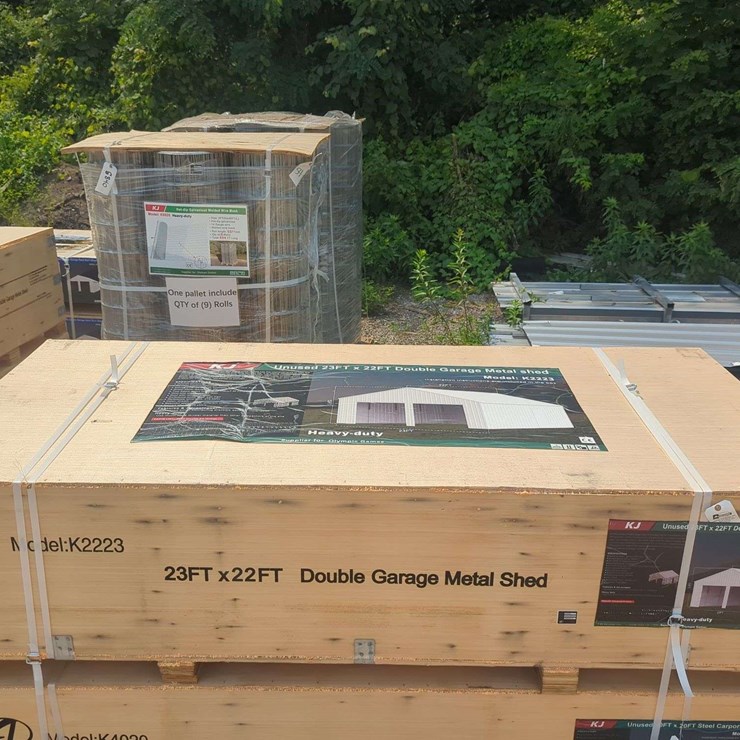 (1) KJ - 23 ft x 22 ft Double Garage Metal Shed - K2223
