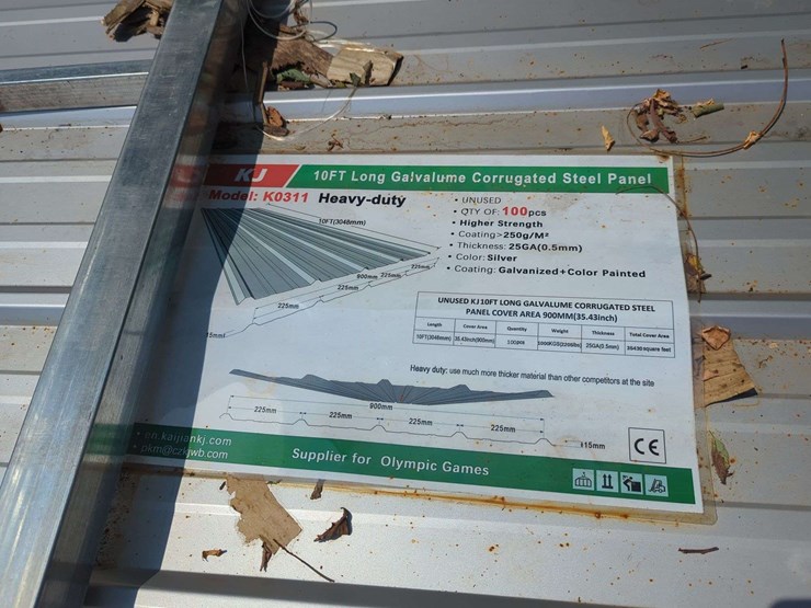kj-heavy-duty-10-ft-long-galvalime-corrugated-steel-panels---100pcs.-image-2