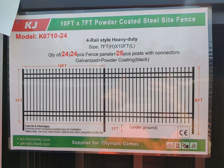 kj-heavy-duty---4-rail-style---10ft-(l)-x-7ft-(h)-powder-coated-steel-site-fencing---k0710-24-image-2
