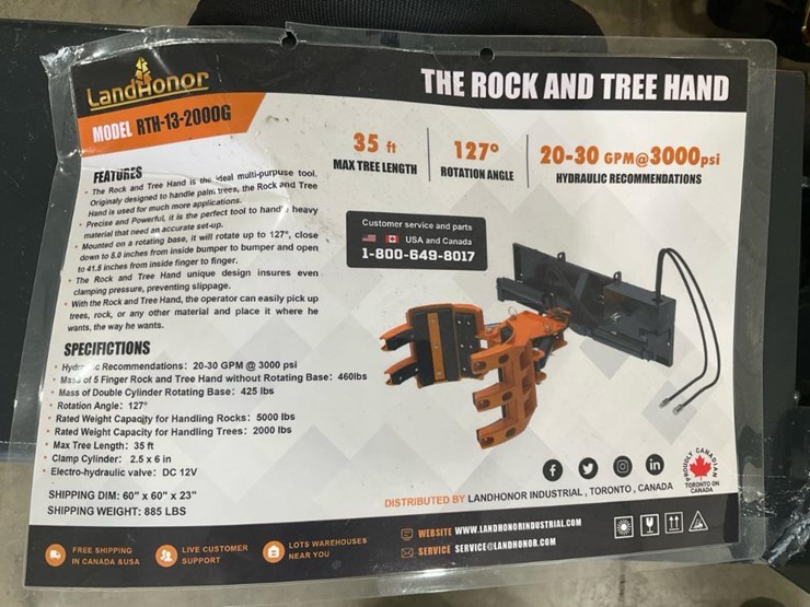 #1390-•-unused-landhonor-skid-steer-5-finger-rock-&-tree-grapple-image-3