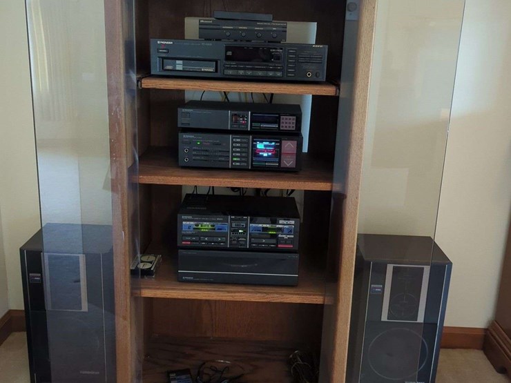 vintage-pioneer-complete-audio-system-lot---receiver/turntable/cd/tape/tuner-and-speakers-with-cabinet-image-1