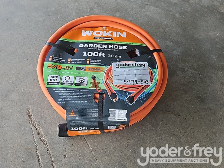 unused-5/8"-100'-wokin-commercial-rubber-garden-hose-image-1