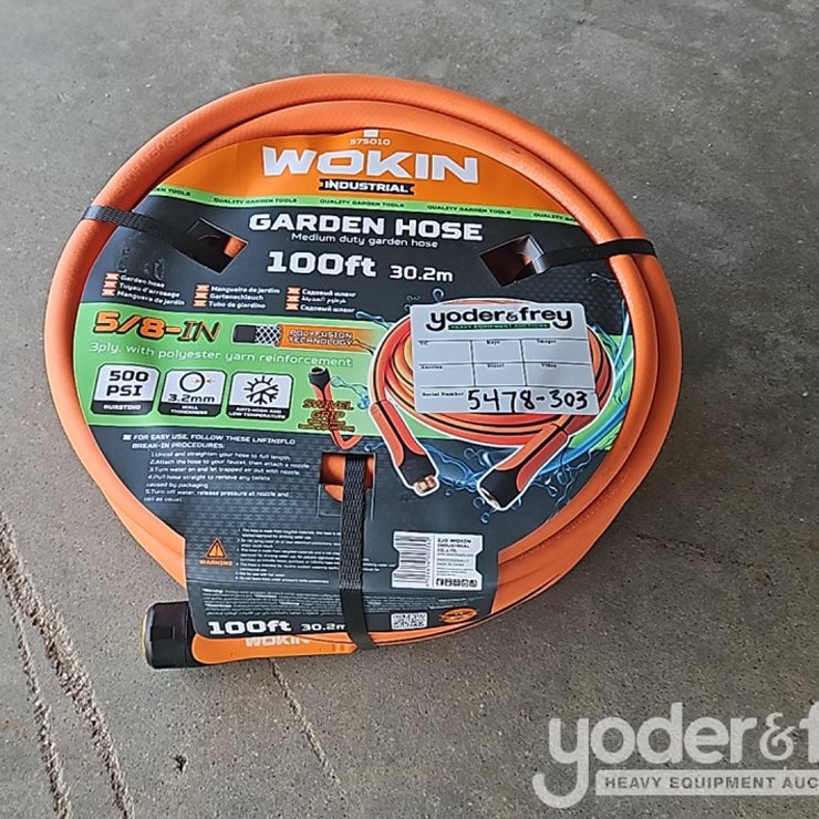 Unused 5/8" 100' Wokin Commercial Rubber Garden Hose