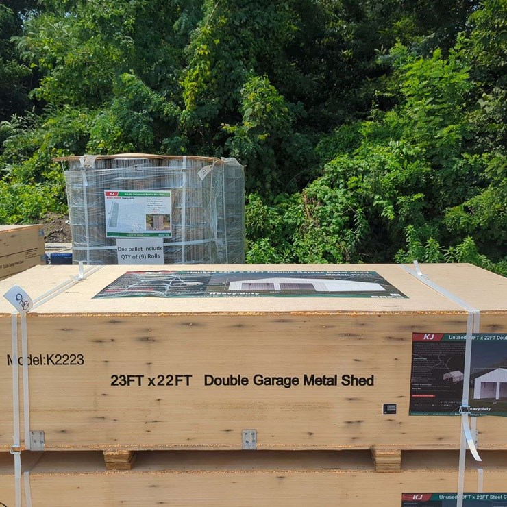 (1) KJ - 23 ft x 22 ft Double Garage Metal Shed - K2223