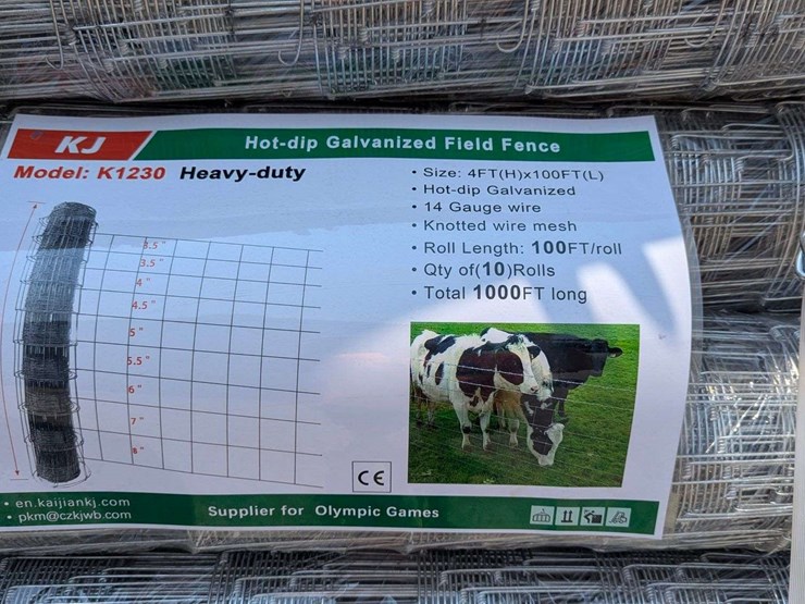 10-rolls---kj-heavy-duty-hot-dip-galvanized-field-fence---4-ft-(h)-x-100ft-(l)---k1230-image-2