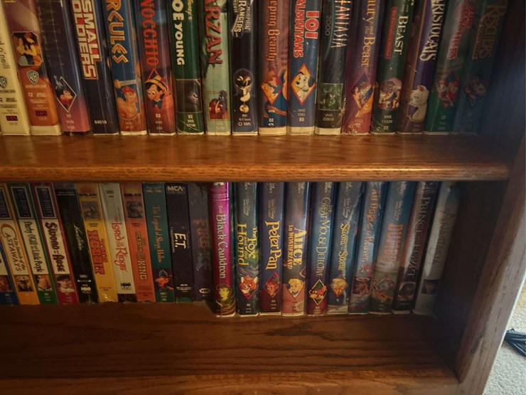 3-bookshelves-with-disney-vhs,-books-and-more---36”-t-30”-w-x-10”-d-image-9