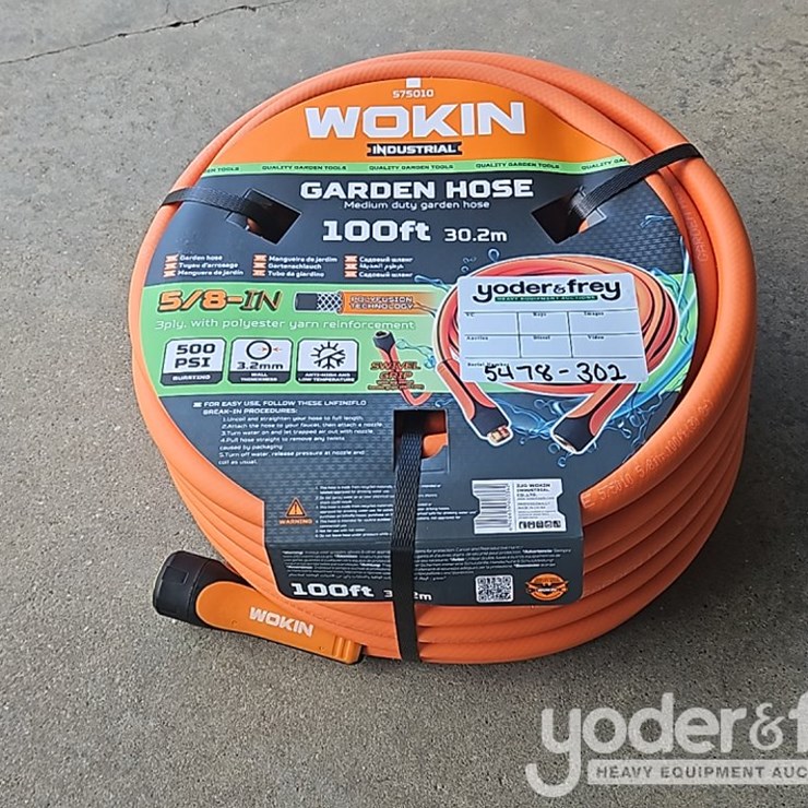 Unused 5/8" 100' Wokin Commercial Rubber Garden Hose