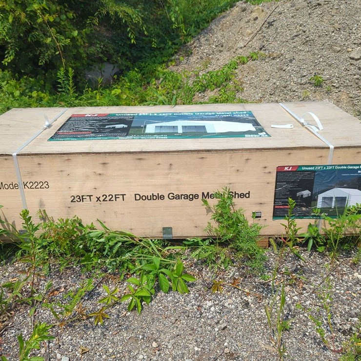 (1) KJ - 23 ft x 22 ft Double Garage Metal Shed - K2223
