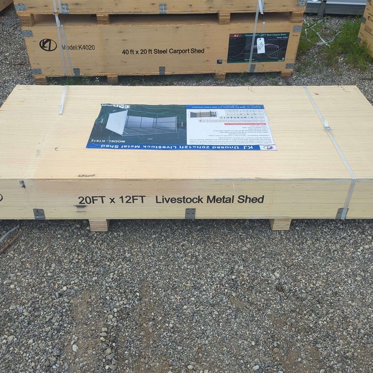 (1) KJ - 20 ft x 12 ft Livestock Metal Shed - K1912