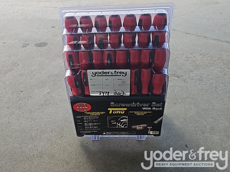unused-30-pc-screwcriver-set-c/w-rack,-magnetic-tips-image-1