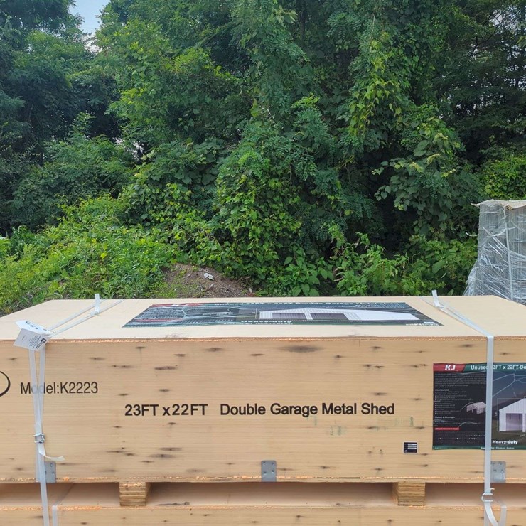 (1) KJ - 23 ft x 22 ft Double Garage Metal Shed - K2223