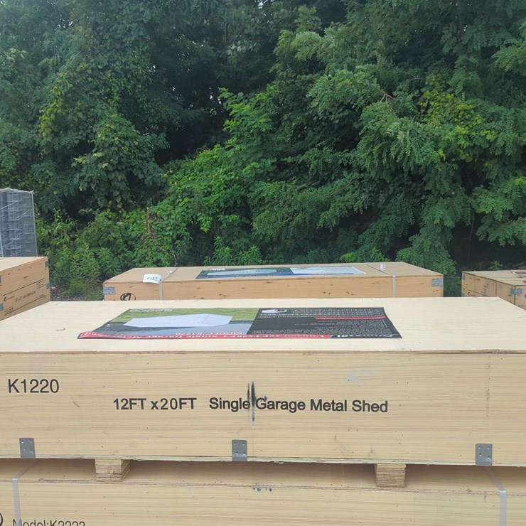 (1) KJ - 12 ft x 20 ft Single Garage Metal Shed - K1220