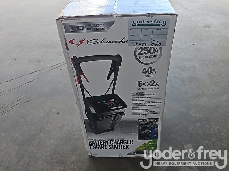 unused-250-amp,-6/12-volt-professional-roll-around-schumacher-wheel-charger-image-1