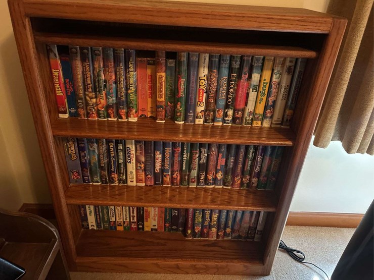 3-bookshelves-with-disney-vhs,-books-and-more---36”-t-30”-w-x-10”-d-image-1