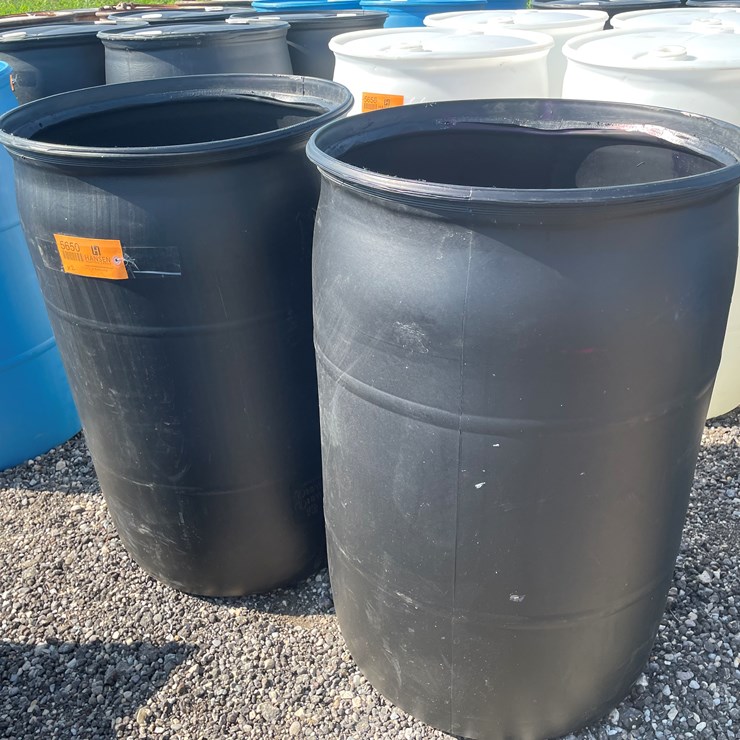 #6344 • (2) 55-Gallon Plastic Drums