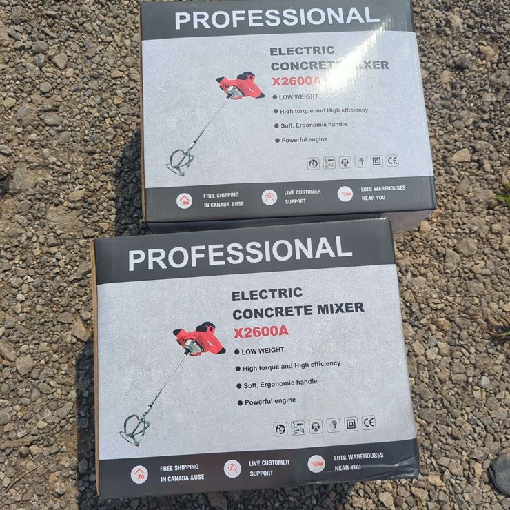 (2) Professional Electric Concrete Mixers - X2600A