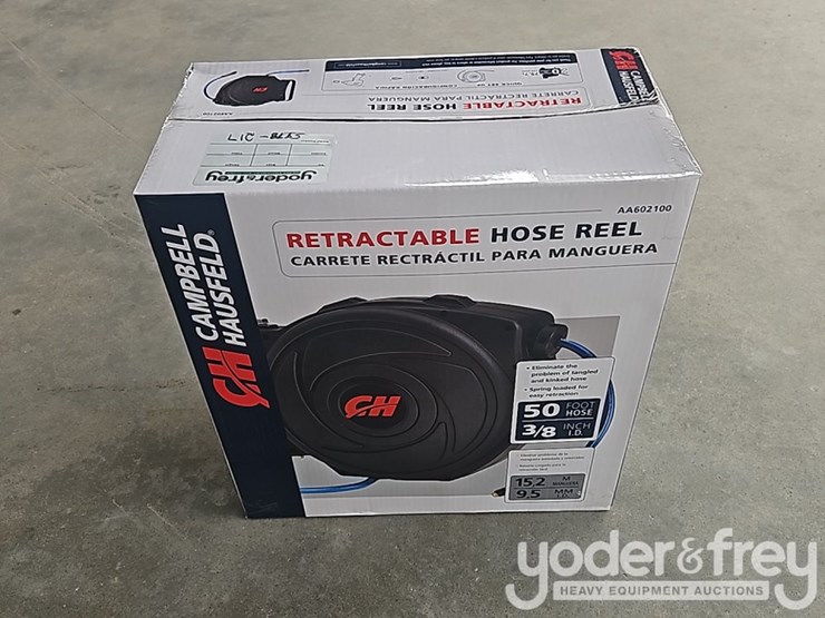 unused-3/8"-x-50'-campbell-hausfeld-auto-air-hose-reel-image-3
