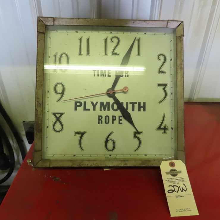 Plymouth Ropes Advertising Clock
