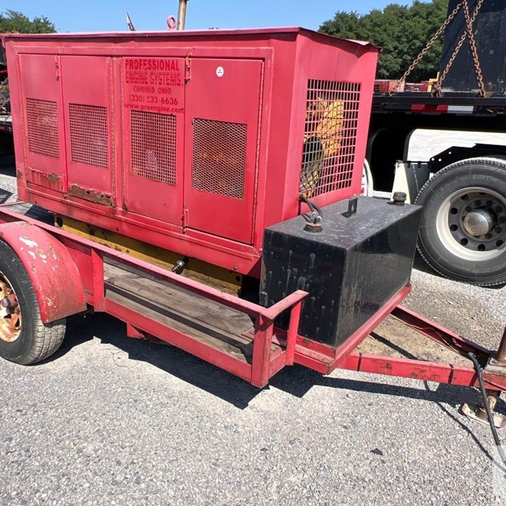54KW Deutz/Stanford diesel generator on single axle trailer. Ran mostly 24/7 through 6 month job
