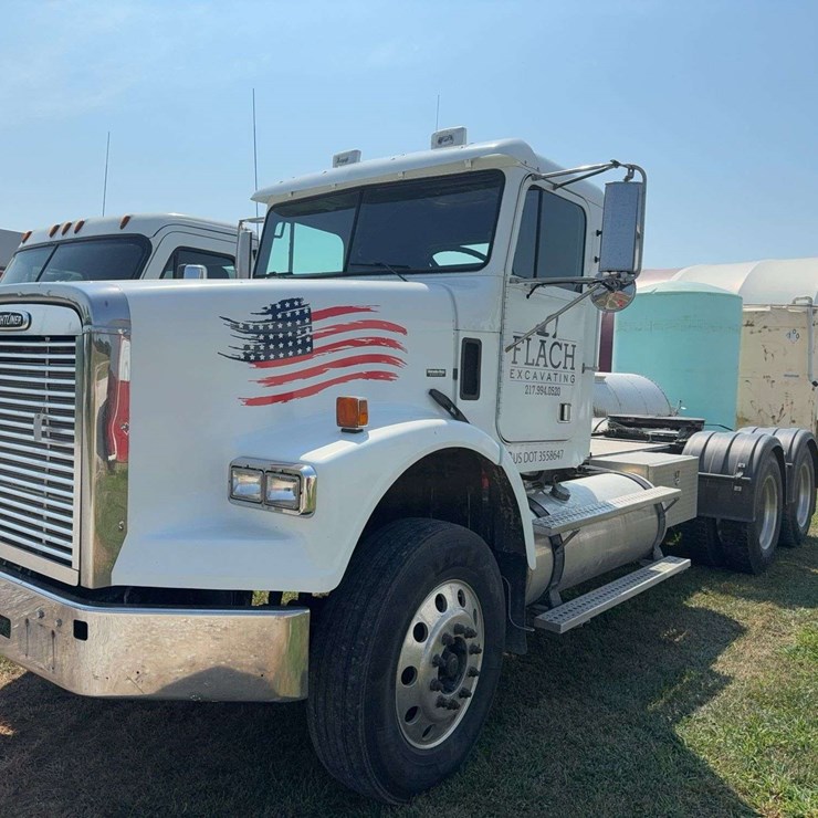 2008 Freightliner FLD 120SD Semi, 300,000 miles, Mercedes OM 460 engine tuned and deleted runs great, 10spd, full lockers, dual line wet kit, steel plate on the tail for RGN lowboy, lockable fifth wheel for frameless dump, switches in cab for tailgate, full fenders, great tires an brakes, Cold AC, n