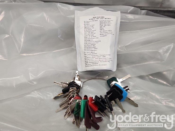 unused-42-heavy-construction-equipment-master-keys-set-to-suit-cat,-bobcat,-jd,-case,-jlg,-jcb,-volvo,-hyster,-ford-new-holland,-yanmar,-takeuchi,-kubota,-komatsu,-toyota,-hitachi-and-more-image-1